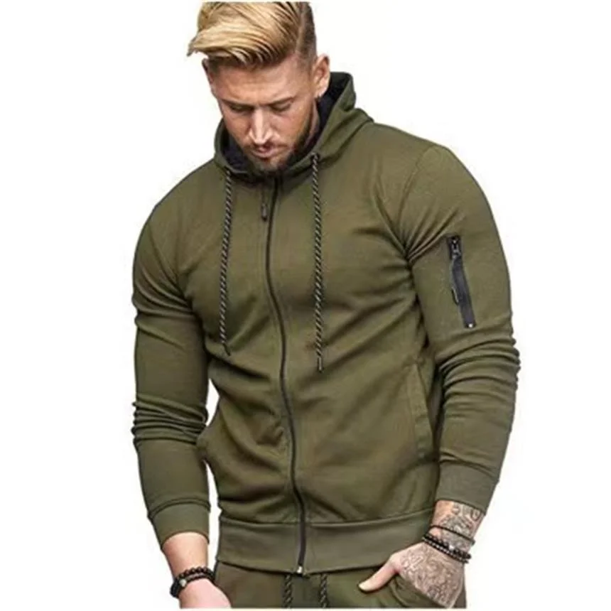 Men\'s Fashion Zipper Hoodie Solid Color Zipper Hooded Daily Fitness Basic Thin Hoodies Sweatshirts Long Sleeve Blue Gray Black