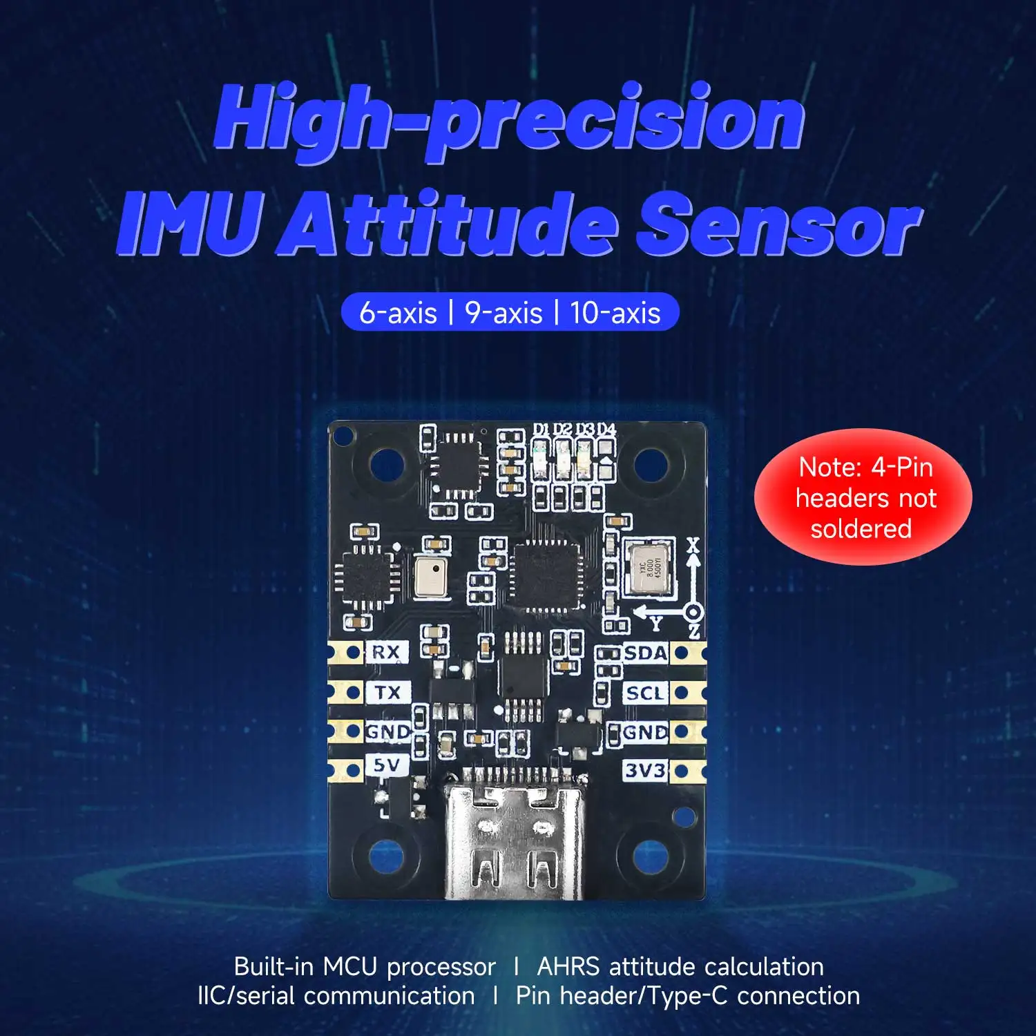 

Yahboom ARHS IMU Module: High-Precision 6/9/10-Axis Sensor for ROS1/ROS2 Robots & SBC