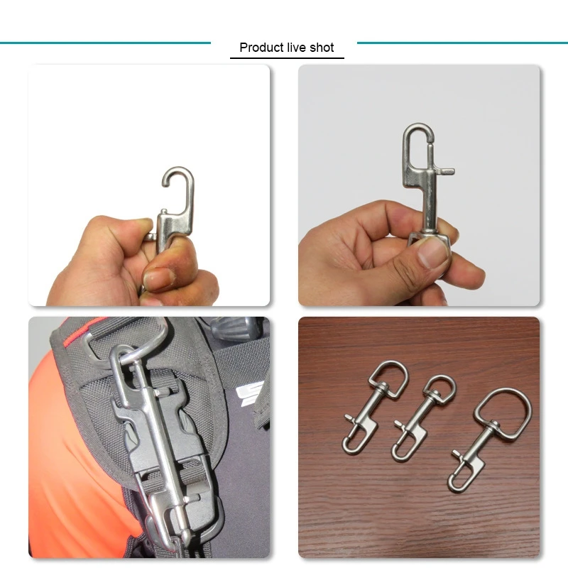 110MM Stainless Steel Diving Bolt Snap Hook Scuba Diving Single Ended Hook BCD Accessories Diving Equipment