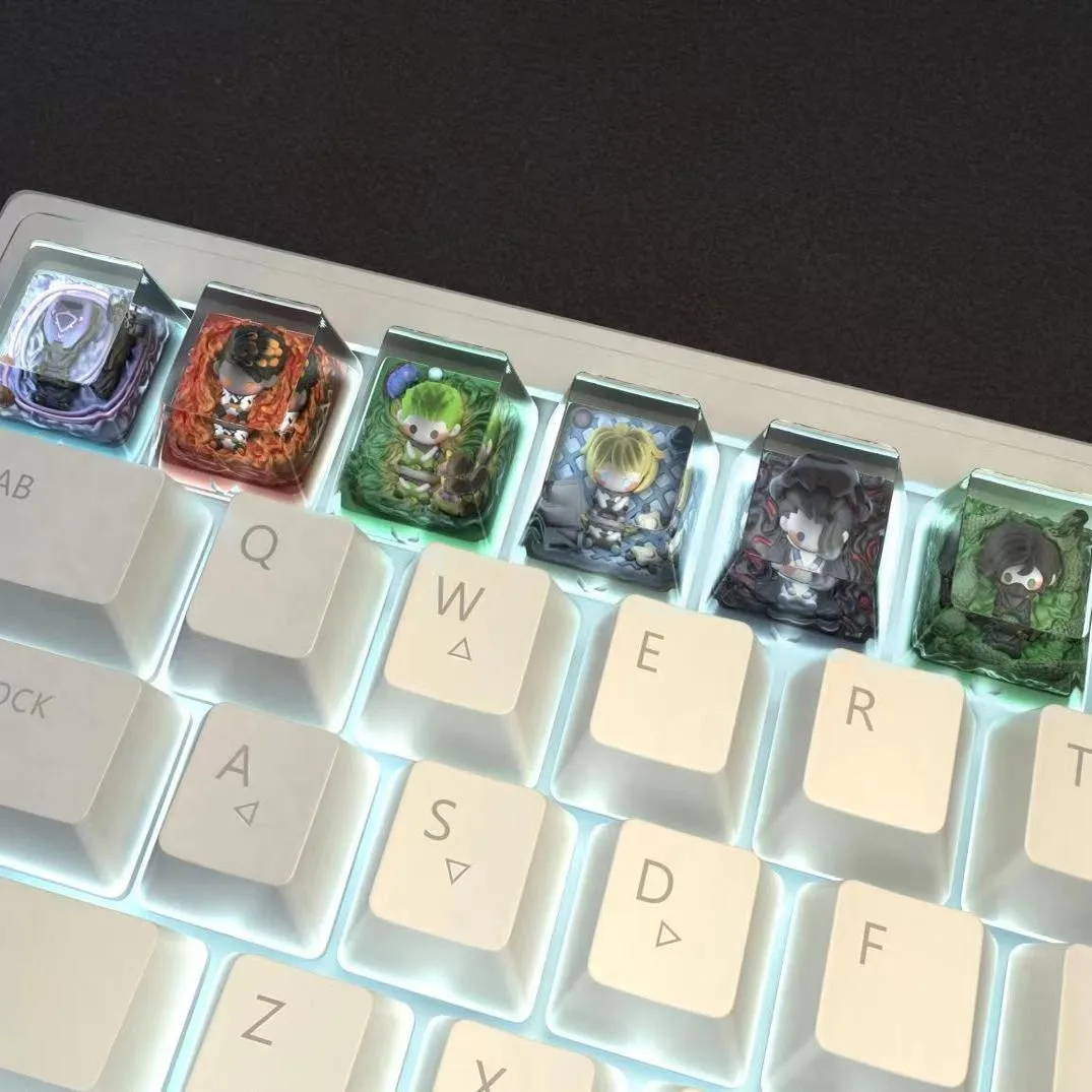 Valorant لعبة الأجهزة الطرفية Keycap الراتنج الإبداعية دور مفتاح غطاء Raze Killjoy حكيم مخصص لوحة المفاتيح الميكانيكية الحرفي كيكابس