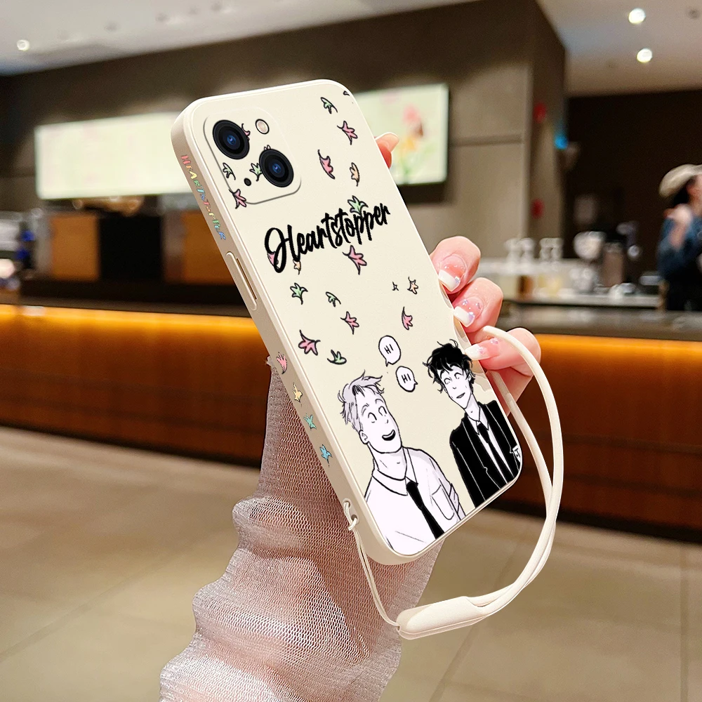 Cartoon Heartstopper Phone Case For iPhone 15 14 13 12 11 Pro Max Mini X XR XSMAX SE 8 7 6S Plus Soft Liquid Silicone Cover