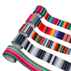 5/10 M Gradient Stripes Print Elastic Webbing 2.5cm 3.8cm Width Rubber Band DIY Trim Supplies Clothes Pants Straps Sewing Belt