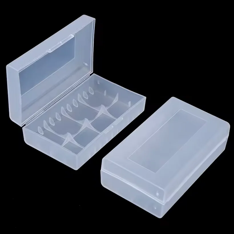 Sturdy Transparent Plastic Battery Box 21700 Battery Storage Box 2 Slots Battery Organizer PP Material Battery Case