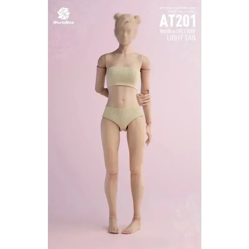 Worldbox AT201 AT202 1/6 Scale Girl Normal Fat Leg Joint Flexible Body 12\'\' White Light Tan Skin Female Soldier Action Figure