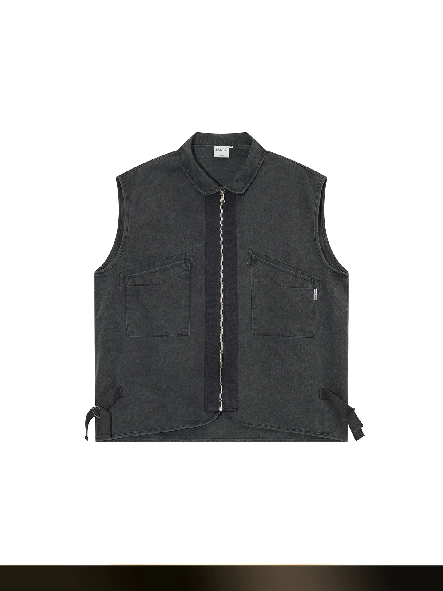 

Ретро-жилет из денима в рабочем стиле, повседневный, свободного кроя, осенняя новинка, молодежный дизайн, хлопковый, из канваса