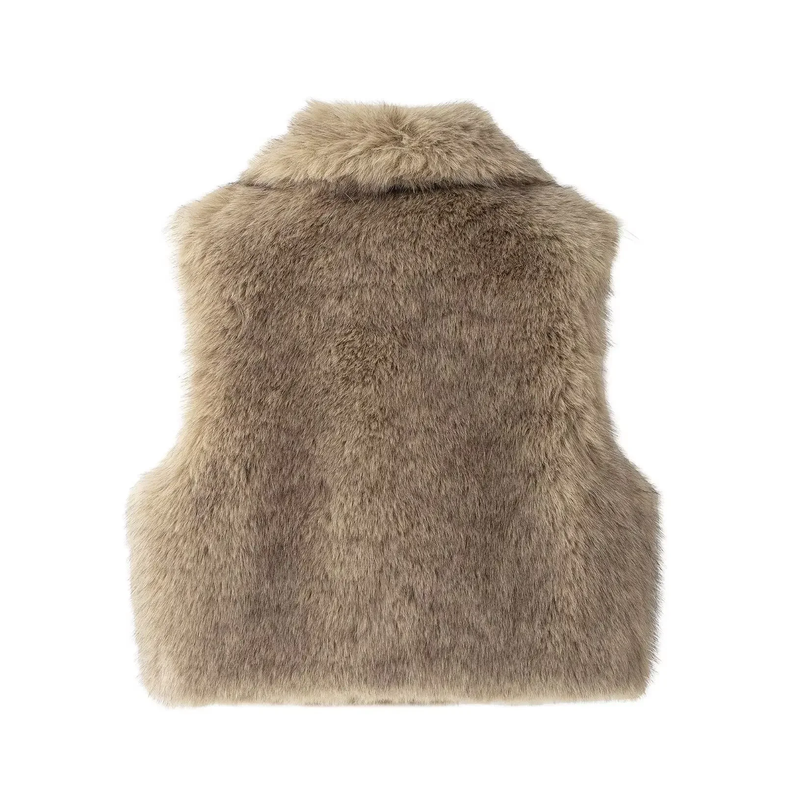 Women's fashion vest eco-friendly fur women's clothing winter warm fur jacket sleeveless short jacket trendy street party outfit