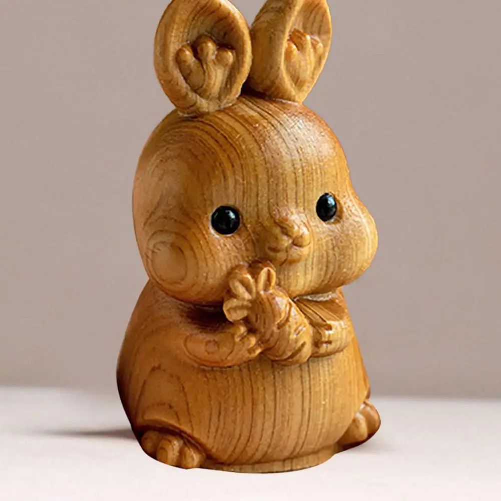 

Zodiac Animal Figurine Handcrafted Wood Carving Chinese Zodiac Signs Mini Cute Mouse Rabbit Dragon Animal Decor Table Decoration