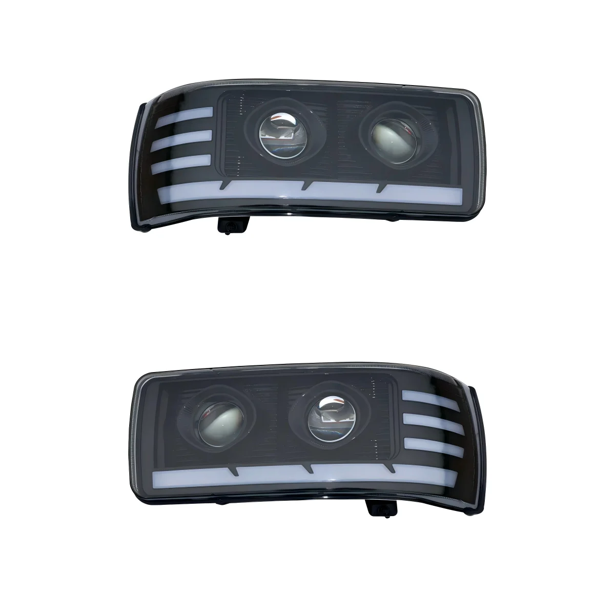 UM PAR de faróis LED de lente dupla adequados para DAF LF55 CF 65 CF 75 CF 85 XF 105 XF 95 1743690 , 1699932 , 1636910 1399907 1399906