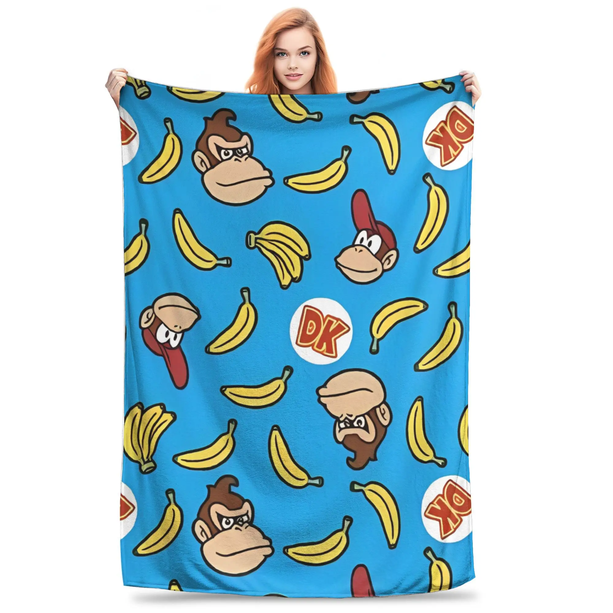 

Плюшевое одеяло с аркадной игрой Donkey Kong для мальчиков и девочек, фланелевое одеяло для спальни, теплое мягкое дизайнерское покрывало, идея подарка