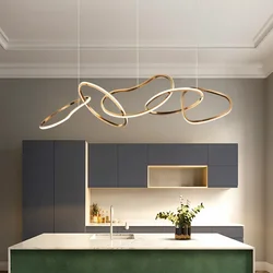 Modern Lustre Led Pendant Lights Dining Room Luxury Steel Pendant Chandelier Lamp Dimmable Suspend Lamp Fixtures Led Luminarias