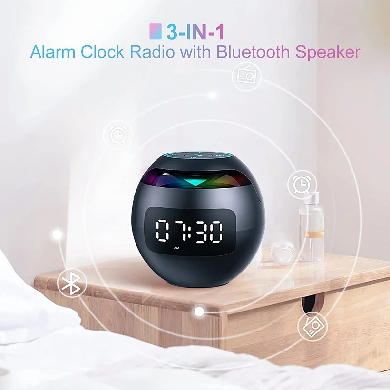 Caixa De Som altoparlante Bluetooth Radio FM Sound Box Dual Wecker Subwoofer chik-Player TF Karte Lautsprecher Wireless Mini Sound