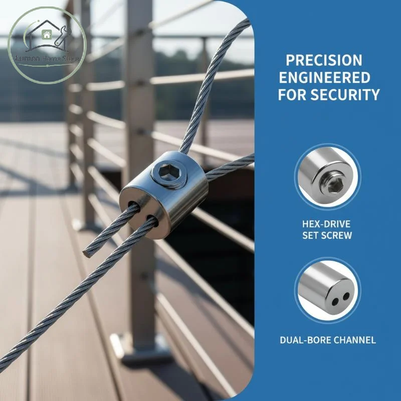 5PCS Steel Wire Rope Clamp Stainless Steel Cable Hanging Clip Double Hole