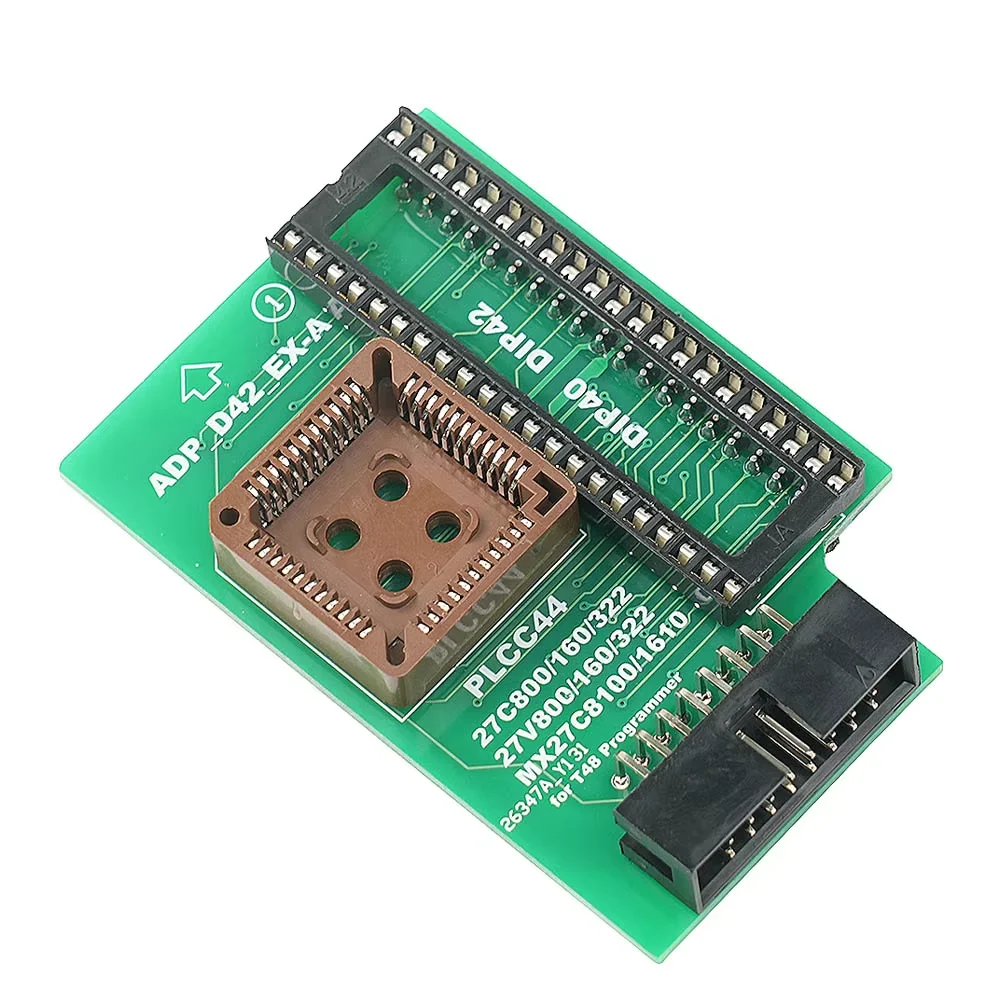 ADP_D42_EX-A Adapter with Black ZIF Socket for PLCC44 DIP42 27Cxxx 27Vxxx EEPROM Only for T48(TL866-3G) Programmer