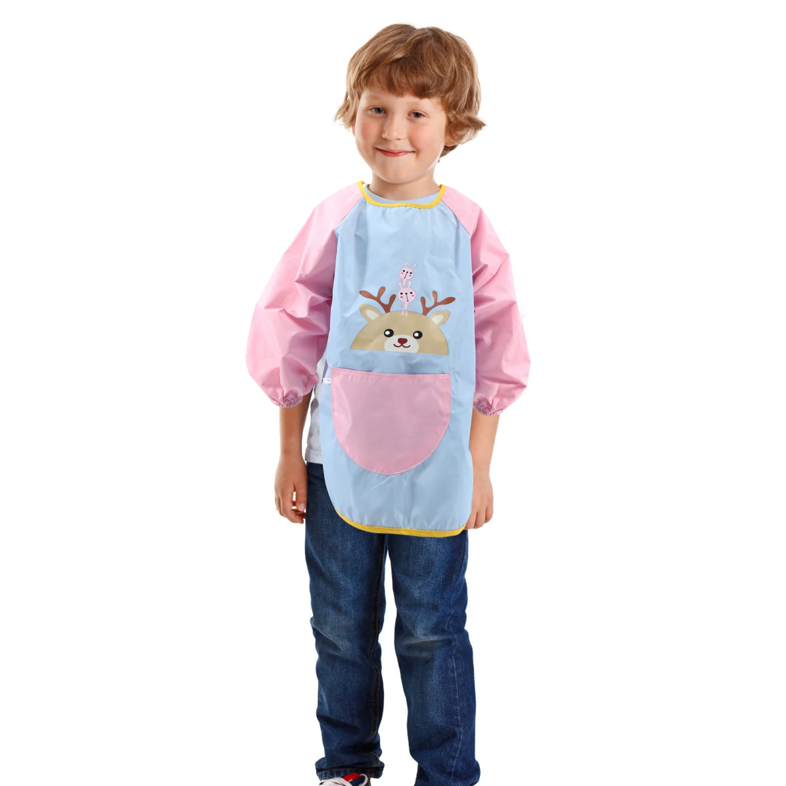 

Lovely s Apron Waterproof Cartoon Toddler Painting Bib Multi-Function Drawing Sleeved Apron For Baking Cooking Party Decor