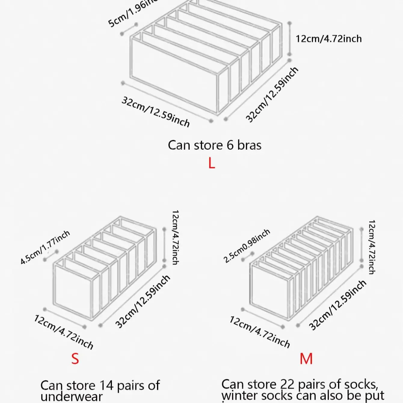 Underwear Storage Box Compartment Socks Underwear Home Fabric Drawer Storage Organiser Basket Cabinet Storage Shenanigans