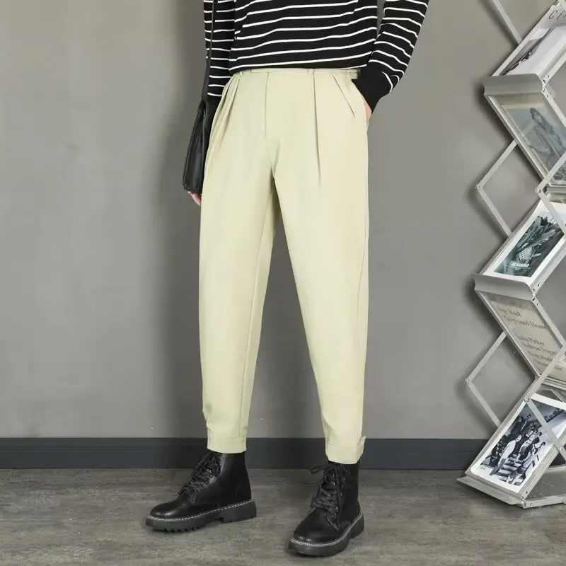 

Suit Pants Summer White Pants Man Costumes Cropped Trousers for Men Men's Classic Trousers Formal Clothes Man Mens Clothing Male