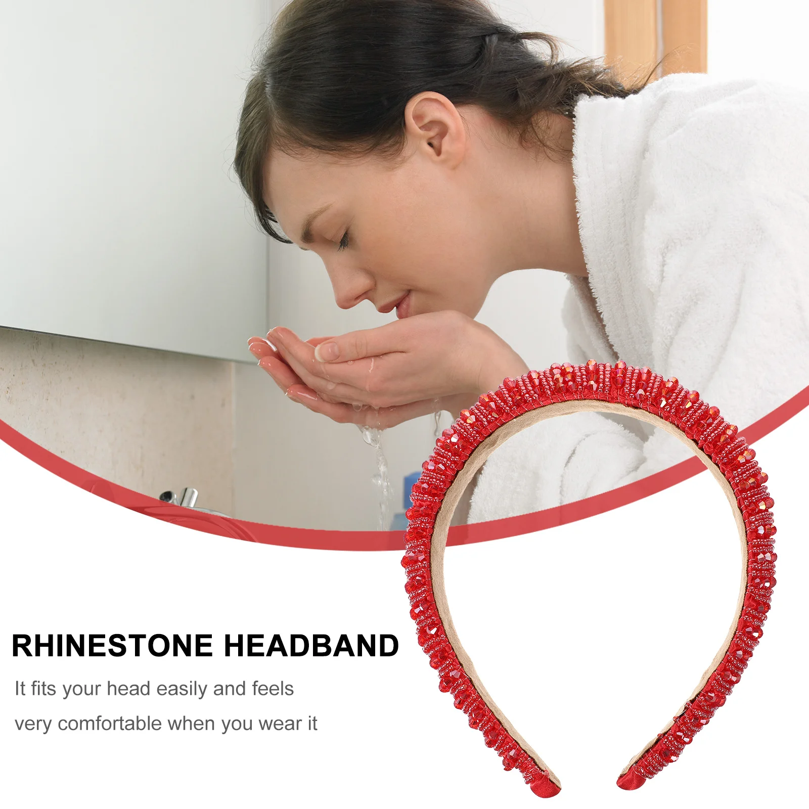 

Luxury Crystal Rhinestone Headband Women Hair Hoop Exquisite Sparkling Hairband for Party Dating Festivals Bridal Shower Evening