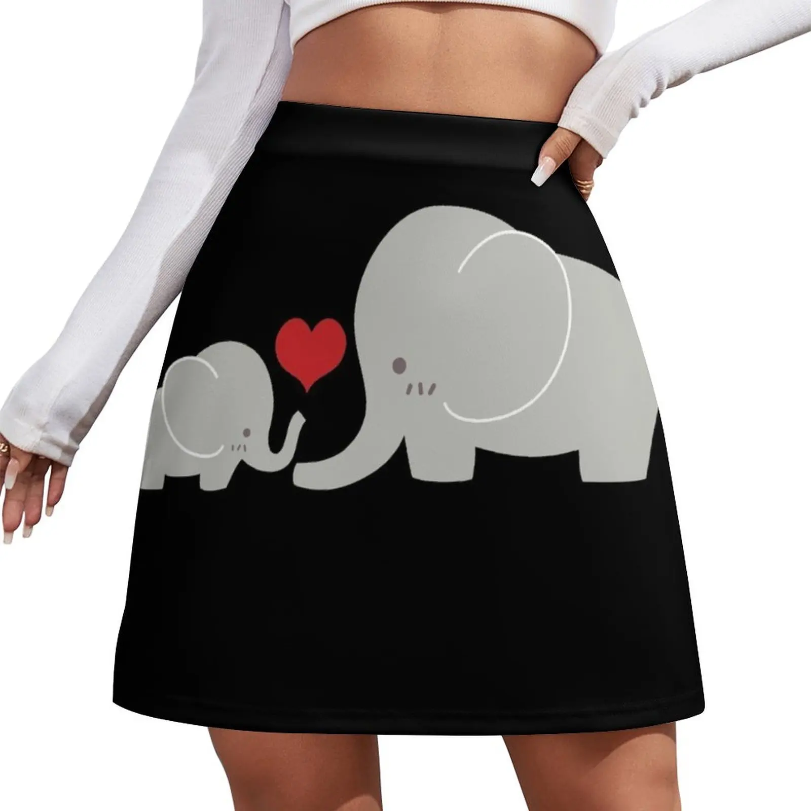 

Baby and parent elephant with heart Mini Skirt skirt set korean fashion outfit korean style