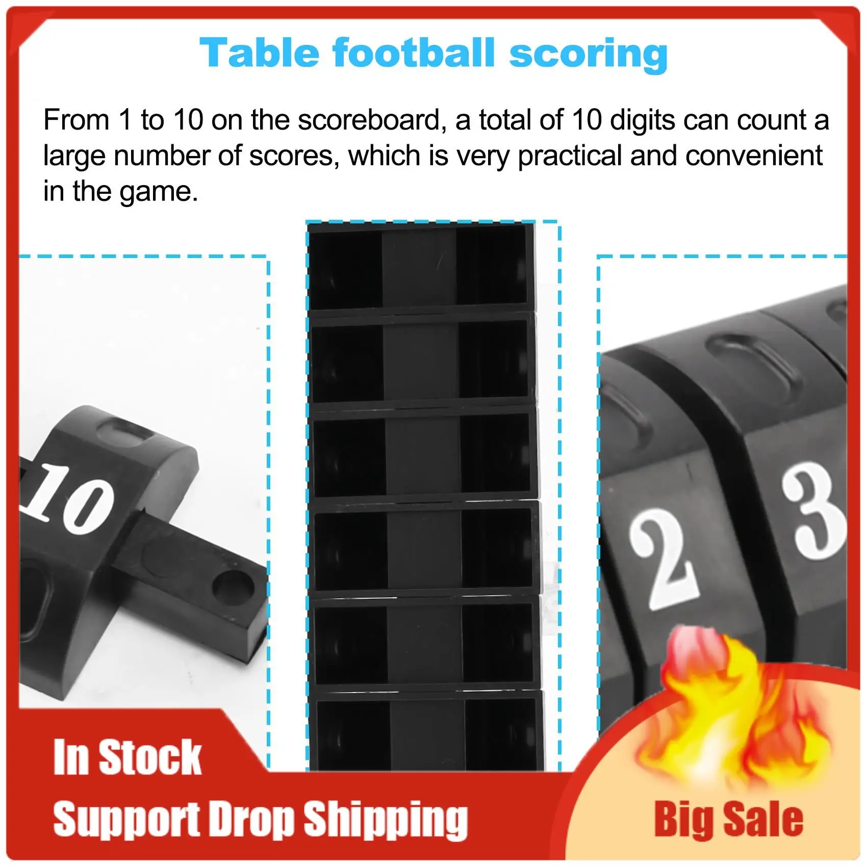 A35F 새로운 2개 세트 풋볼 점수 카운터 표시기 표준 축구 테이블 기계 액세서리 풋볼 점수판
