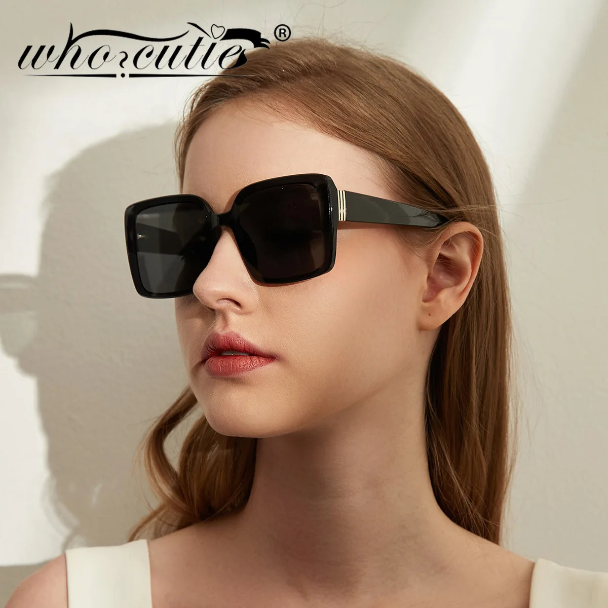 الرجعية البني المتضخم مربع النظارات الشمسية النساء 2025 العلامة التجارية مصمم الرجال ظلال النظارات موضة شفافة الوردي نظارات شمسية UV400 #2