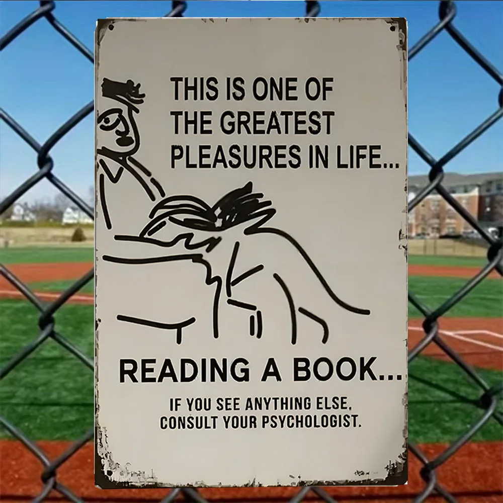 لافتة قصدير اقتباس للقراءة العتيقة - لوحة فنية جدارية معدنية مقاس 8 × 12 بوصة للمنزل والمدرسة والبار - احتفال برح الكتب