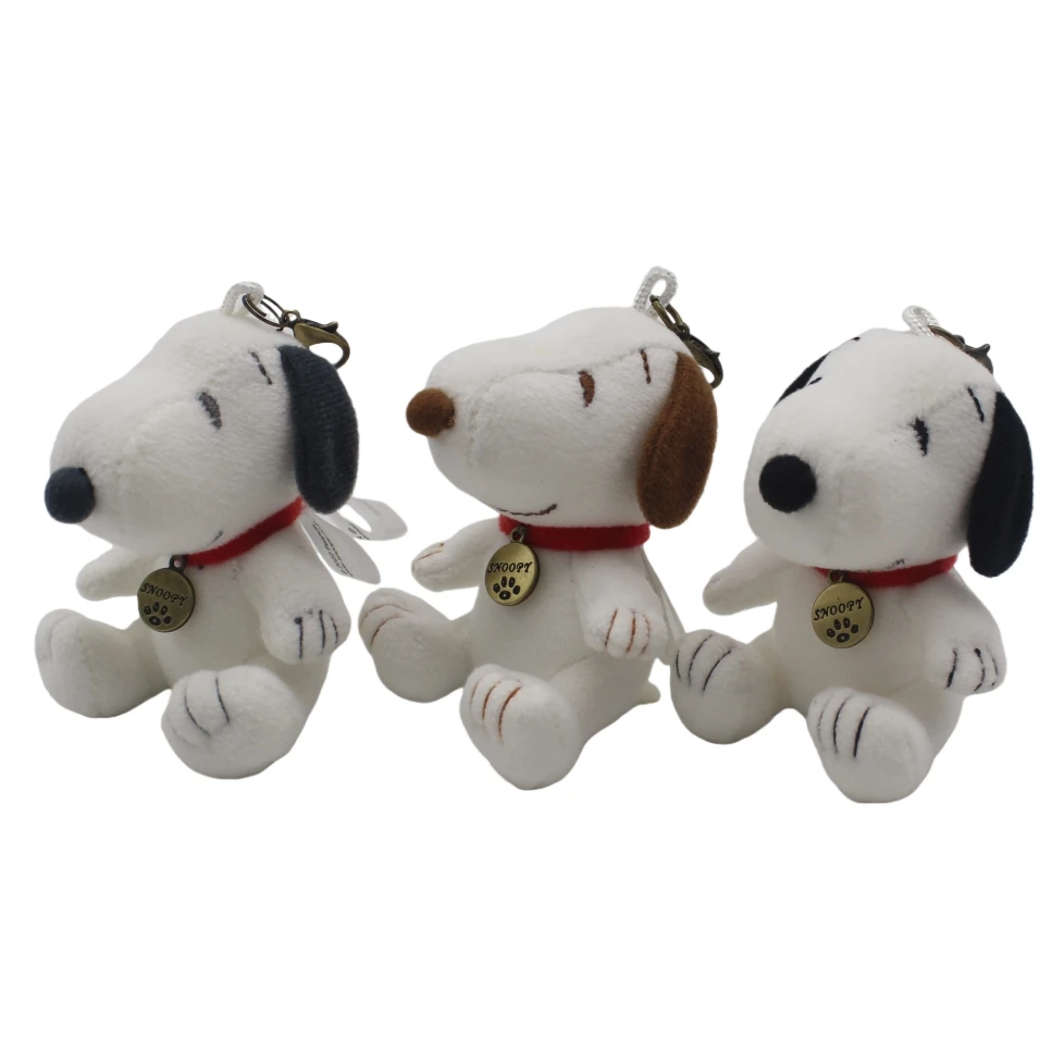 

1piece 6CM high quality Peanuts Snoopy Plush pendant toys Snoopy dog KEY CHAIN toys