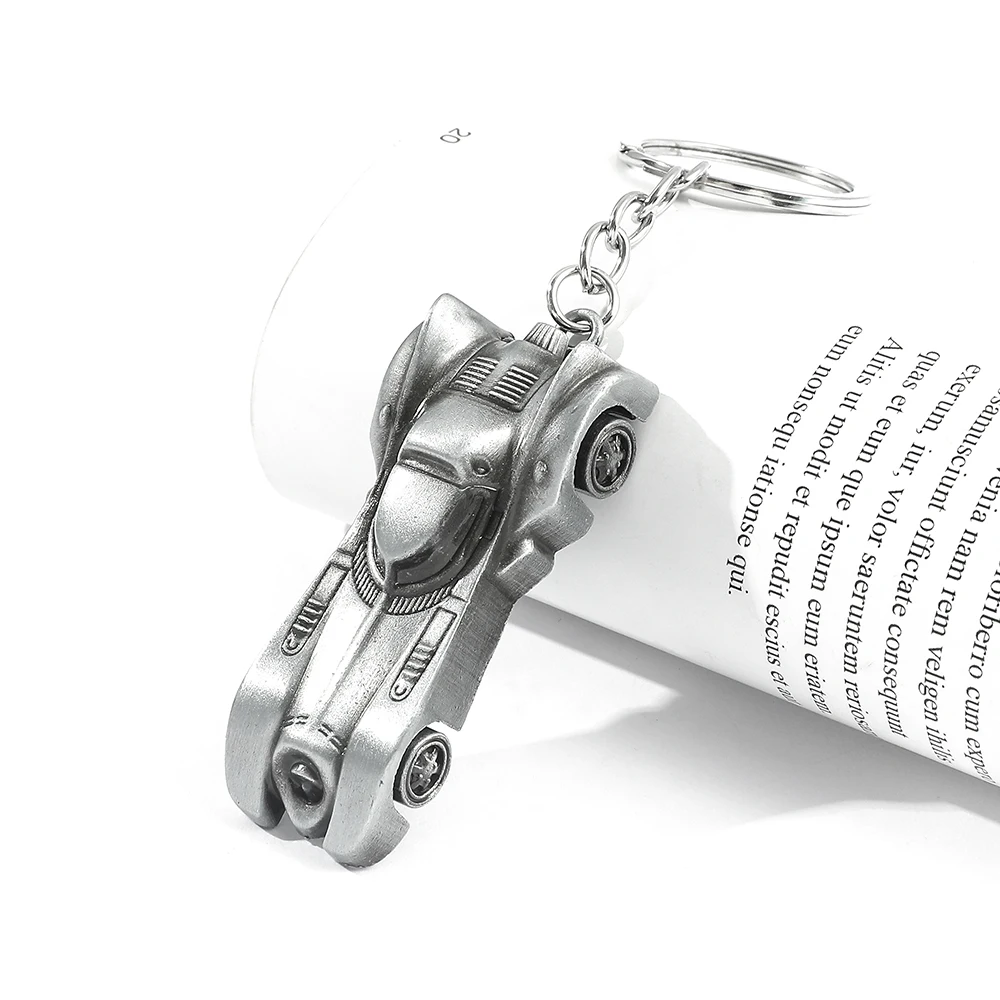 Classic Vintage Silver Color Batman Car Pendant Keychain for Men Boys Fans Collection Decoration Keys Rings Accessories