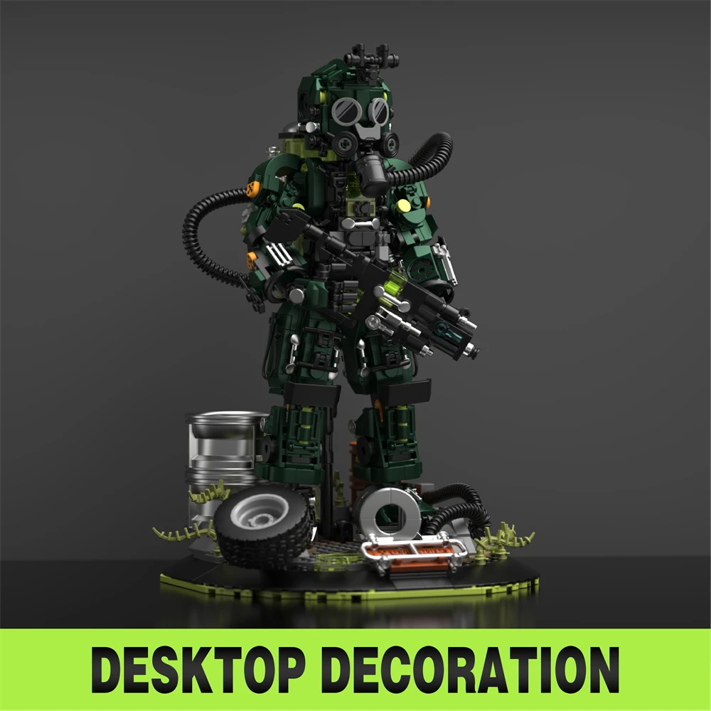 مجموعة مكعبات بناء الديكور المكتبي Xeno Strike المجمعة من ألعاب Mech Warrior هدية عيد ميلاد للأطفال