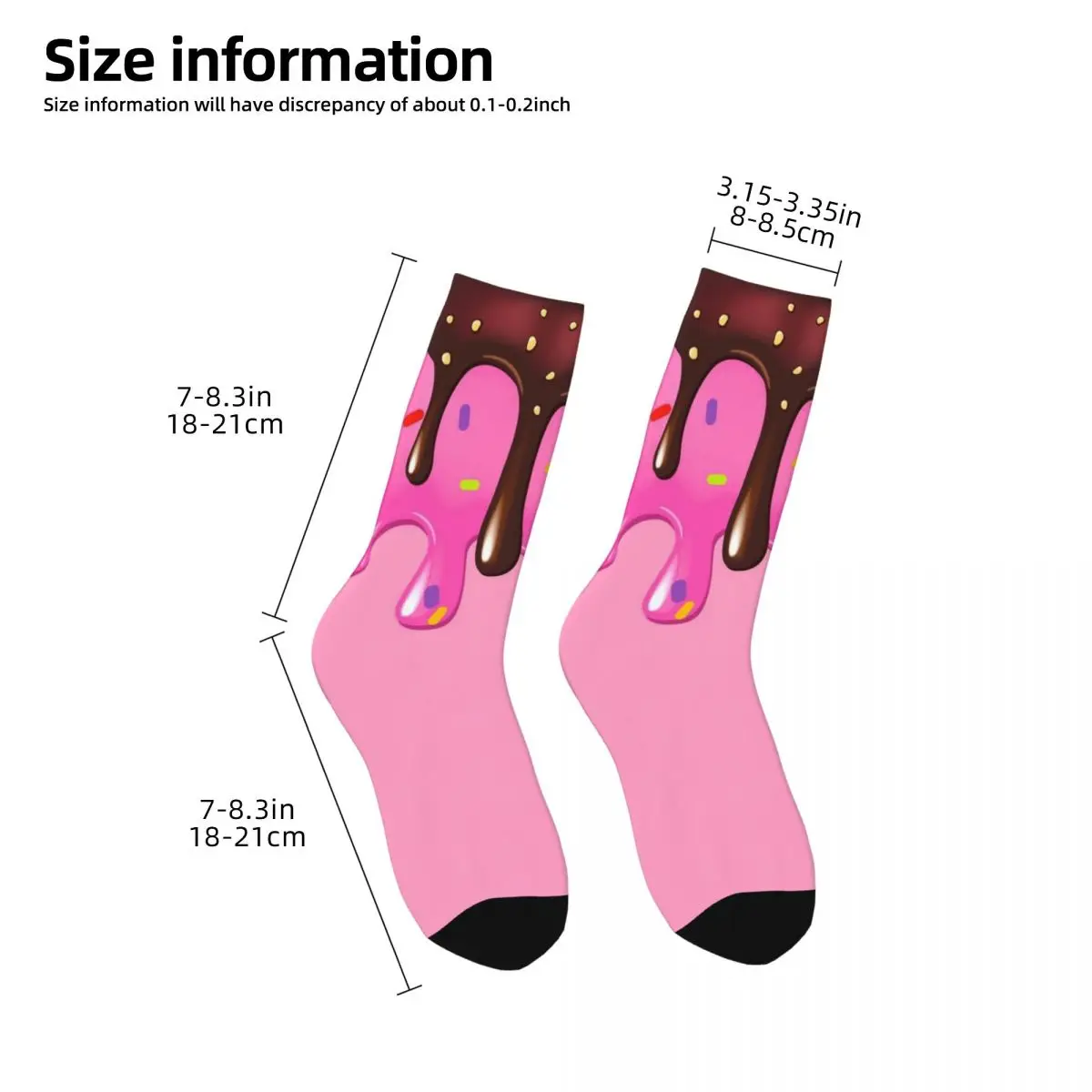 Nutty Chocolate Ice Cream Waffle Sweet Girl Unisex Socks,Cycling 3D Print Happy Socks Street Style Crazy Sock