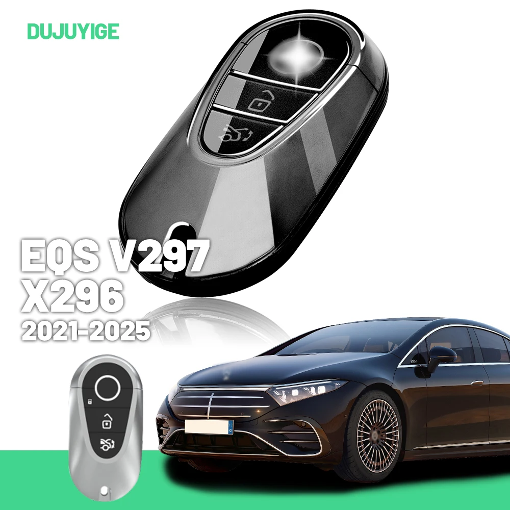

Прозрачный чехол для автомобильного ключа из ТПУ для Mercedes-Benz EQS V297 X296 2021-2026, защитный чехол для брелока, автоаксессуары 2022 2023 2024