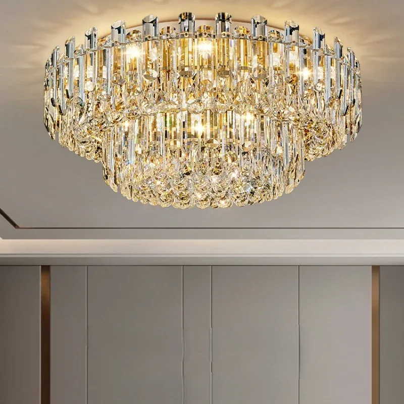 Nordic Luxury Crystal LED Ceiling Lamps Modern Personality Luminarias Restaurant Hotel Hall Villa Living Room Lighting