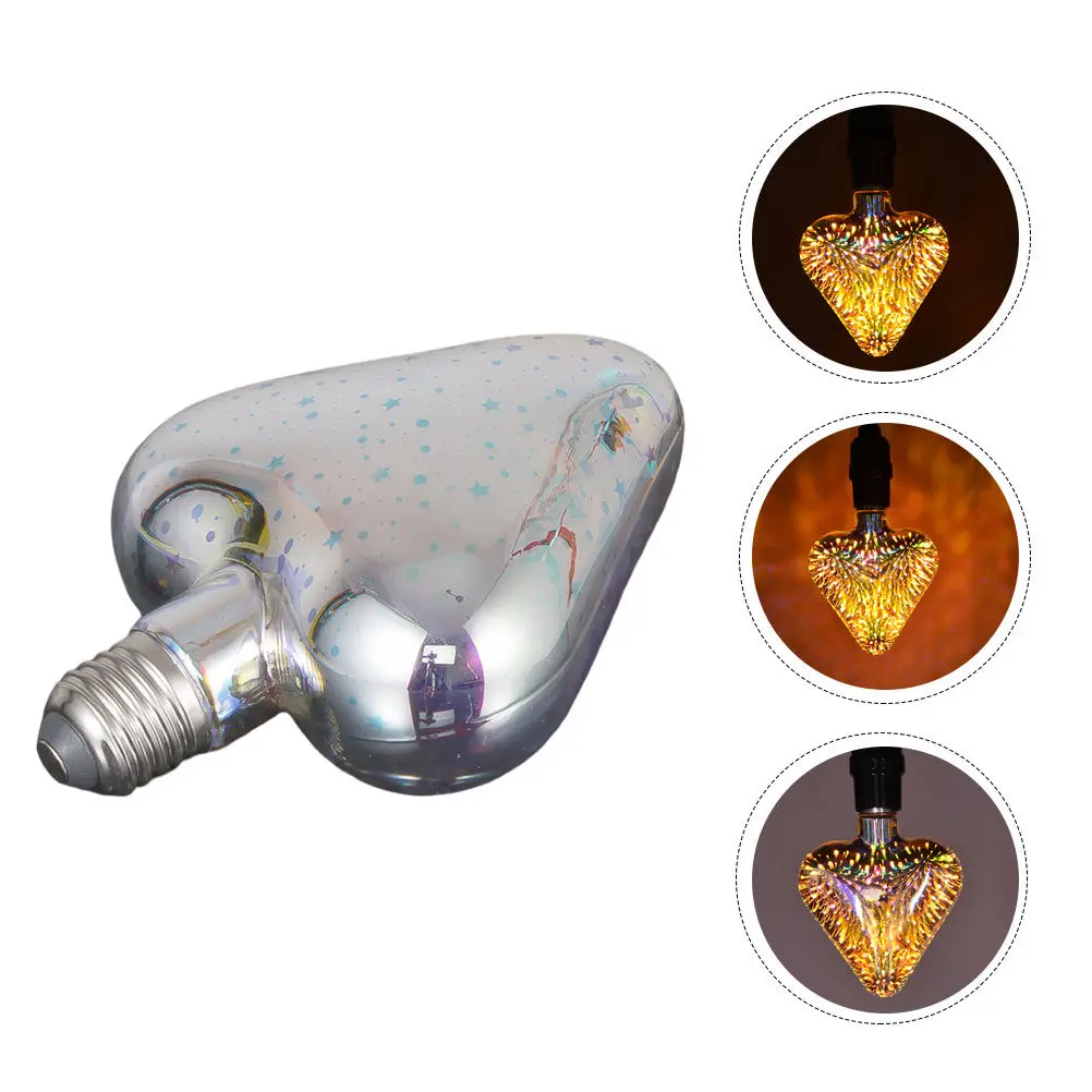 الملونة رومانسية 3D الزجاج LED على شكل قلب لمبة حفل زفاف الديكور مهرجان ليلة ضوء المشهد تخطيط الضوء #4