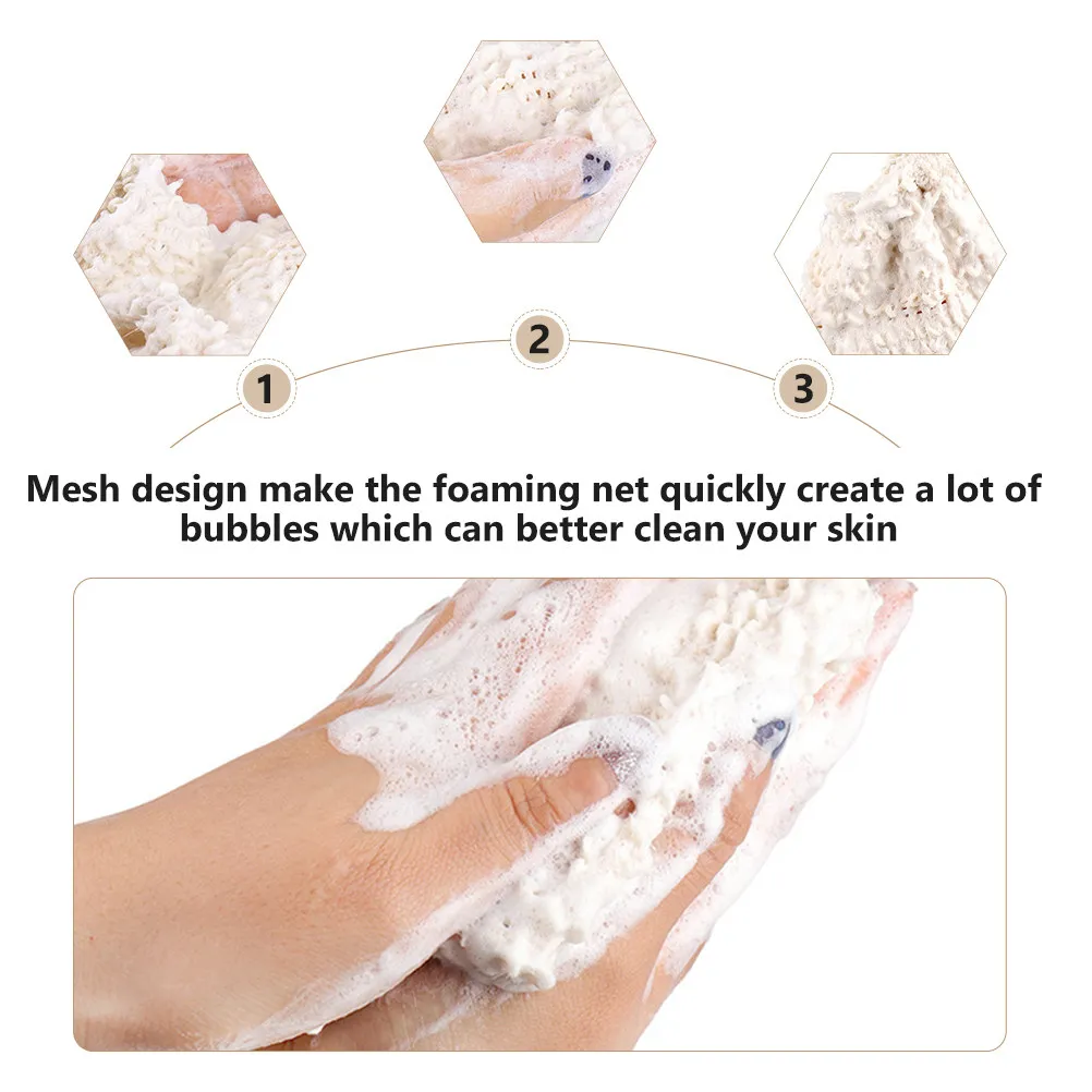 

Набор из 5 мешочков для мыла с завязками, отшелушивающих, светло-желтых, для душа, для очищения кожи и расслабления