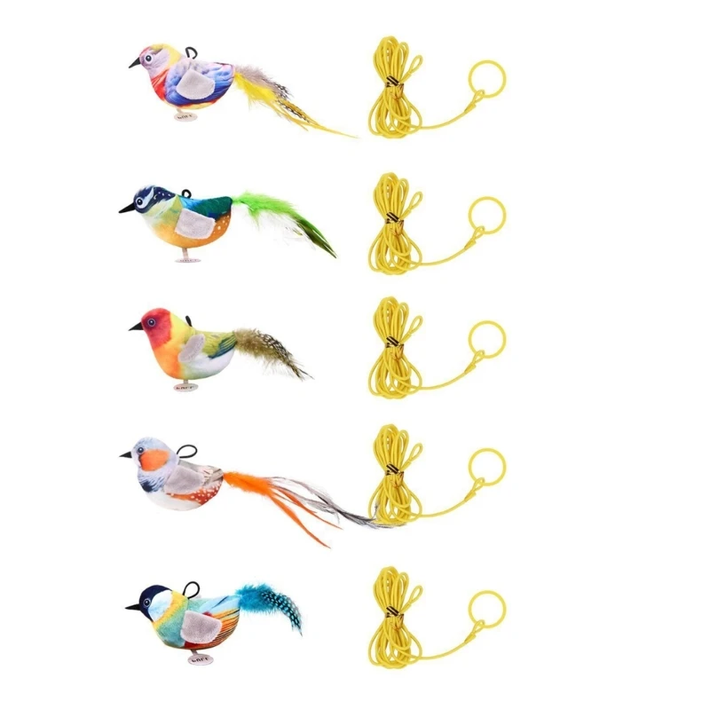 Realistic Bird Cats Toy with Feathered Catmint for Cats Entertainment Exercise