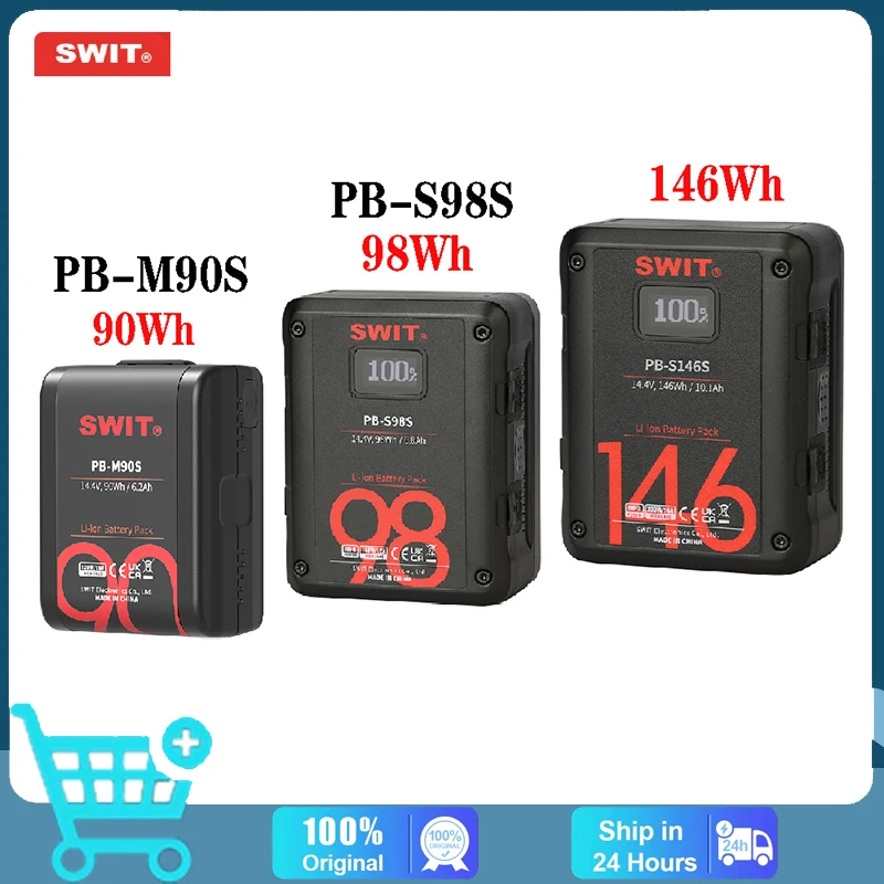 

SWIT BP-M90S S98S S146S Pocket V-Mount Battery Pack V-Lock lithium battery for Cine Camera smartphone laptop 2xD-tap Output