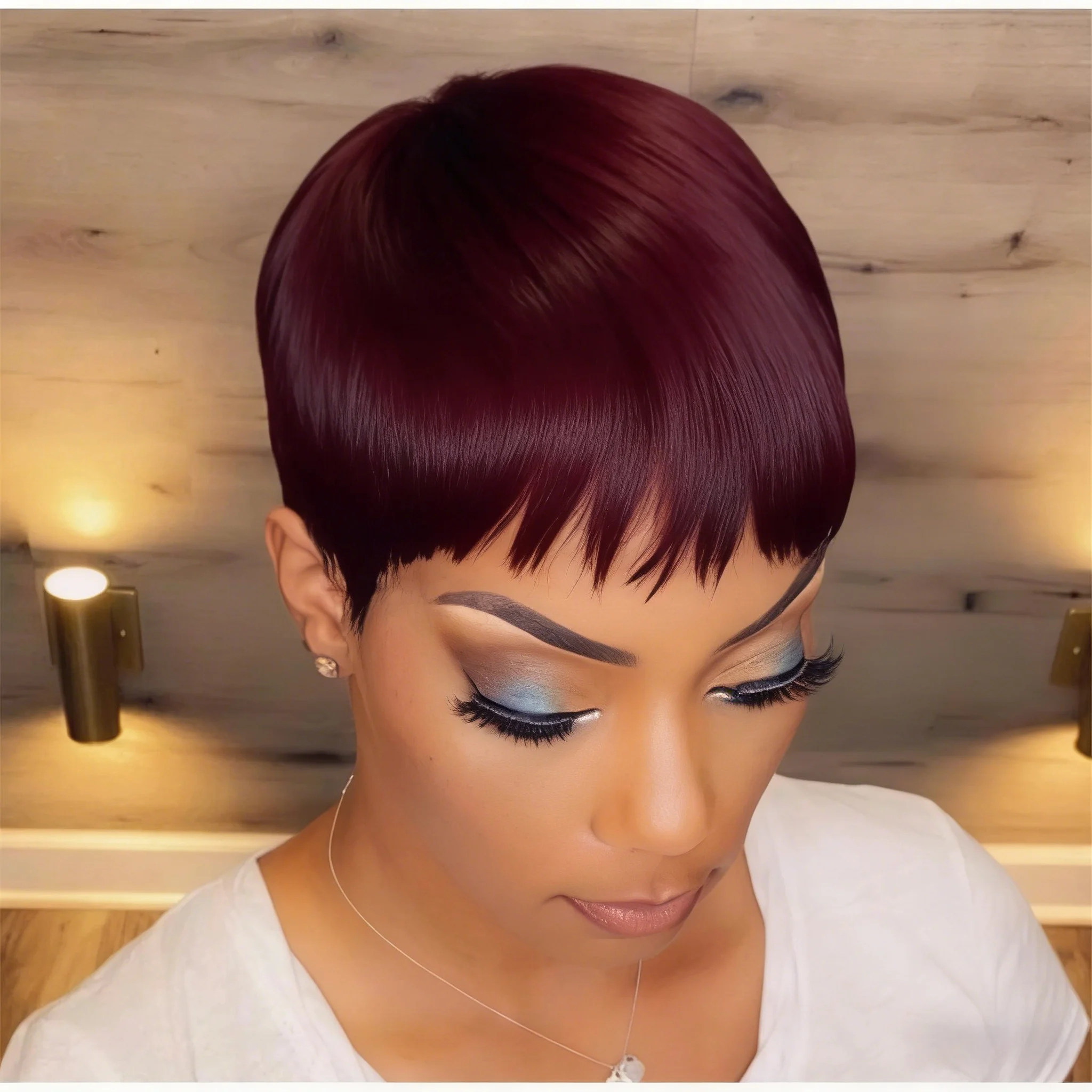 

Парик с стрижкой пикси для женщин, полностью машинное производство, короткие многослойные парики из натуральных волос, парики с стрижкой пикси, парики из волос Реми