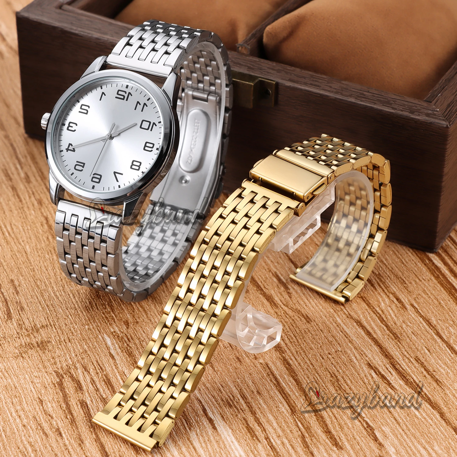 Bracelets de montre en acier inoxydable, 18mm, 20mm, 22mm, bracelet de montre universel en métal pour Seiko, Rolex, Casio, accessoires à boucle pliante
