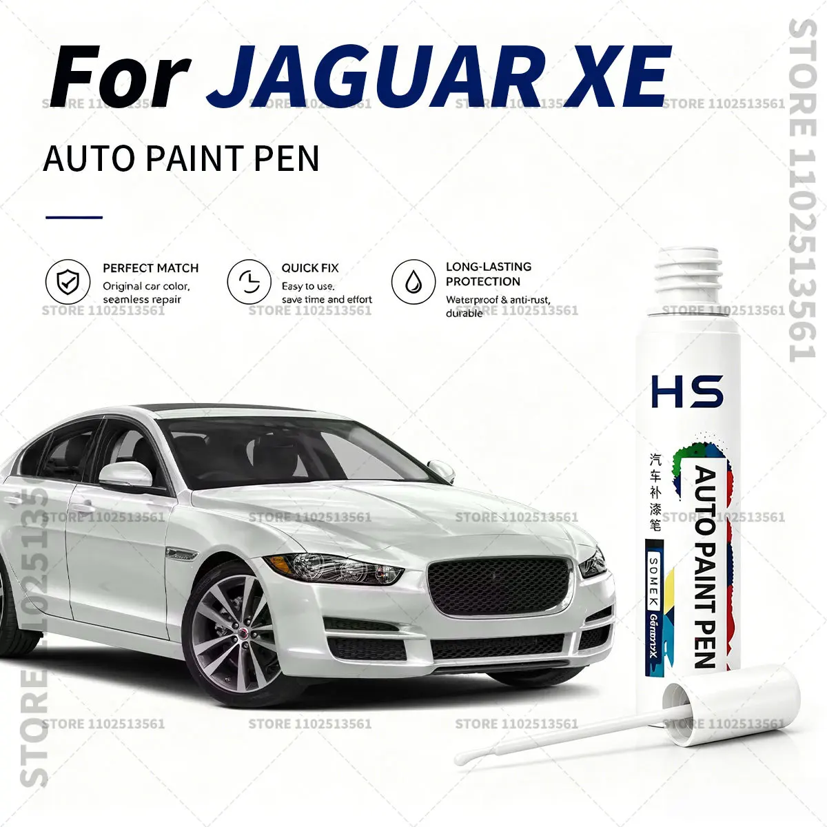 Caneta de retoque de pintura para carro, ferramenta de reparo de arranhões para JAGUAR XE Eiger Grey Corris Grey Fuji White Firenze Red Santorini Black