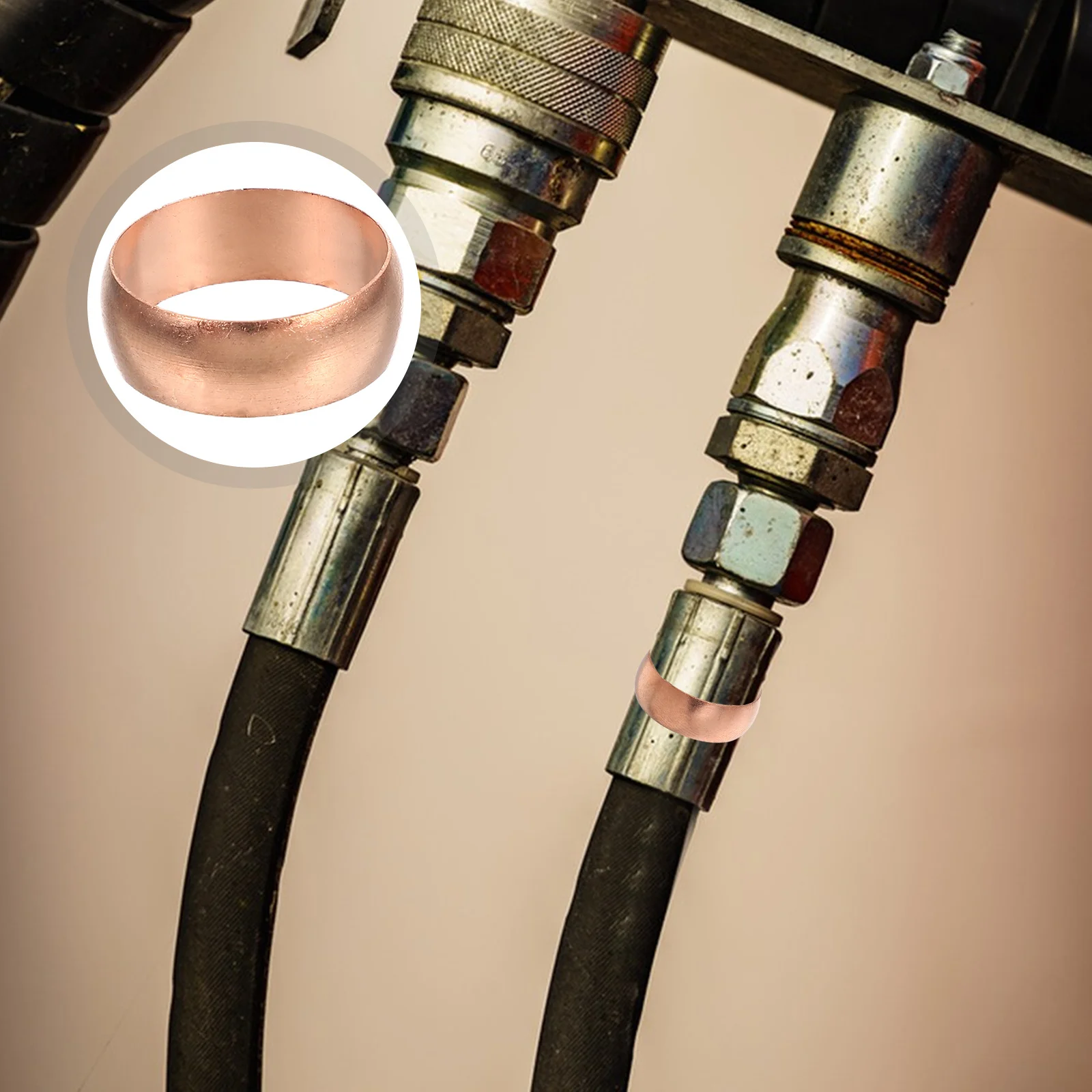 

10Pcs Copper Crimp Rings Industrial Pipe Connections Oil Pipeline Sealing Pex Copper Crimp Rings Hose Sealing Pex Fitting Tools