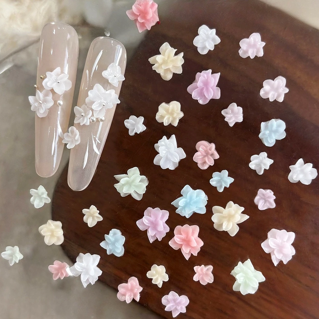 حساسة الملونة الراتنج لينة منحوتة زهرة تنورة حافة الدانتيل على شكل حرف U على شكل حرف V سحر مسمار الفن الديكور مانيكير أداة الملحقات