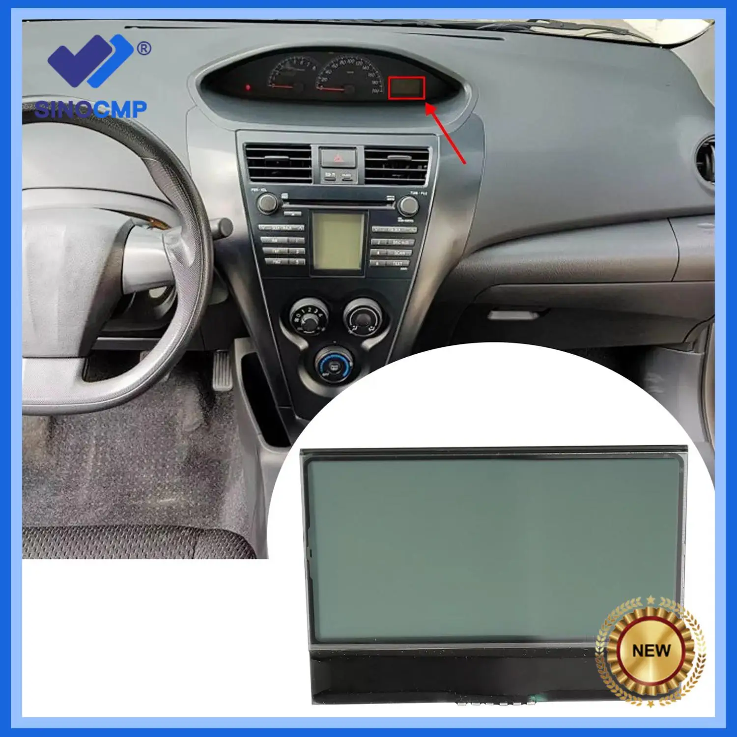 

1 шт., ЖК-экран, приборная панель, черный дисплей, возможности, кластерный инструмент для Toyota 2008-2012, Toyota Vios, автомобильные аксессуары