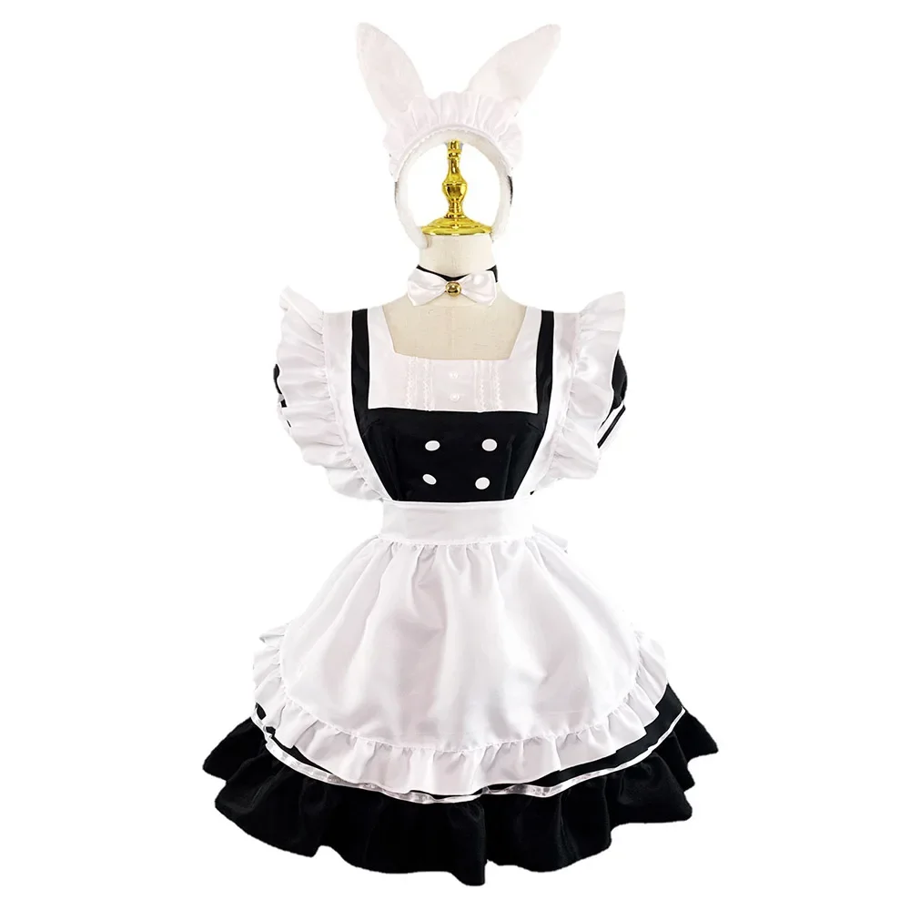 

Black Cute Rabbit Lolita Maid Dress Costumes Cosplay Bunny Girl Maid Dress Suit for Waitress Maid Party Stage Costumes S -5XL