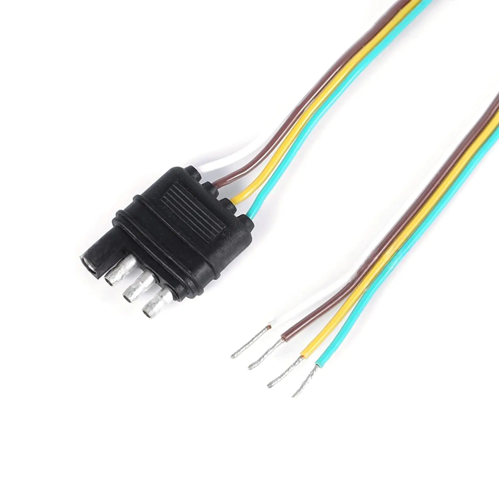18 Inch 4 Pin 5 Pin Trailer Connector Extension Wiring Harness, Male End Plug with Dust Cover for Trailer Hitch Light