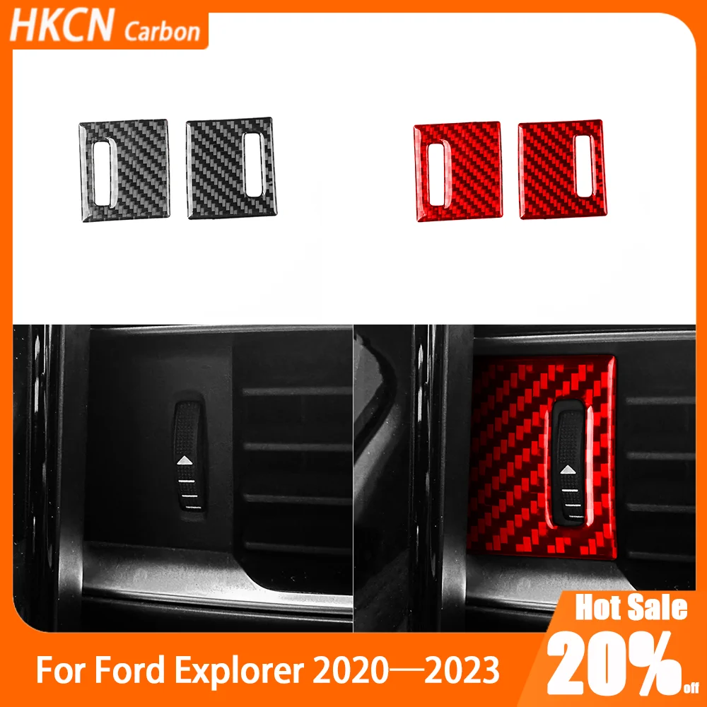 

Carbon Fiber Center Console Air Vent Pad Car Accessories Interior Cover Trim Modification Sticker For Ford Explorer 2020—2023