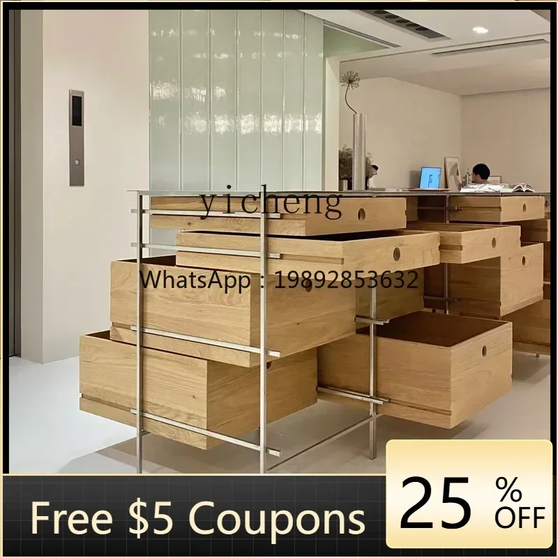 

Post-Modern Simple Storage Cabinet Light Luxury Solid Wood Chest of Drawers Minimalist Living Room Corner Locker
