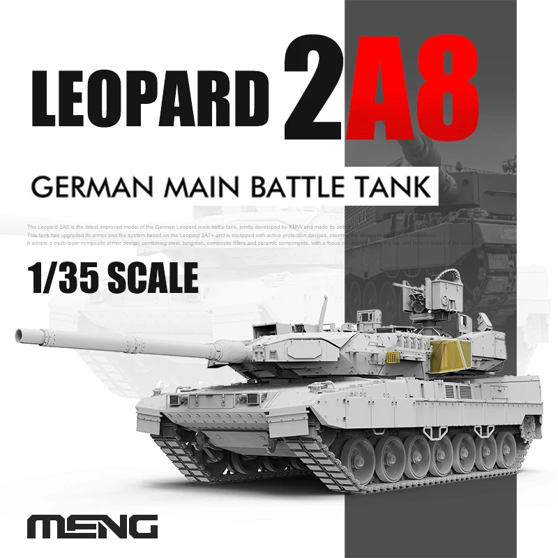 MENG Kit modello fai da te giocattolo in plastica TS-057 Carro armato da battaglia principale Leopard tedesco 2A8 1/35