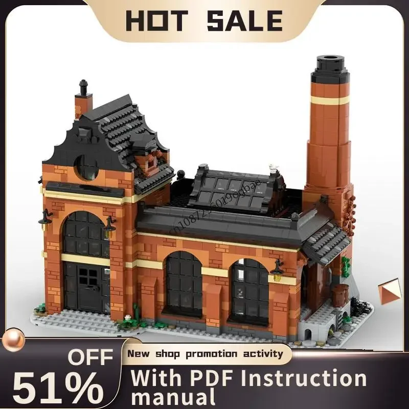 

New 2643Pcs City Hot Selling Street View Moc Glass Factory Model Custom Puzzles Diy Creative Ideas Kids Toys Birthday Gifts