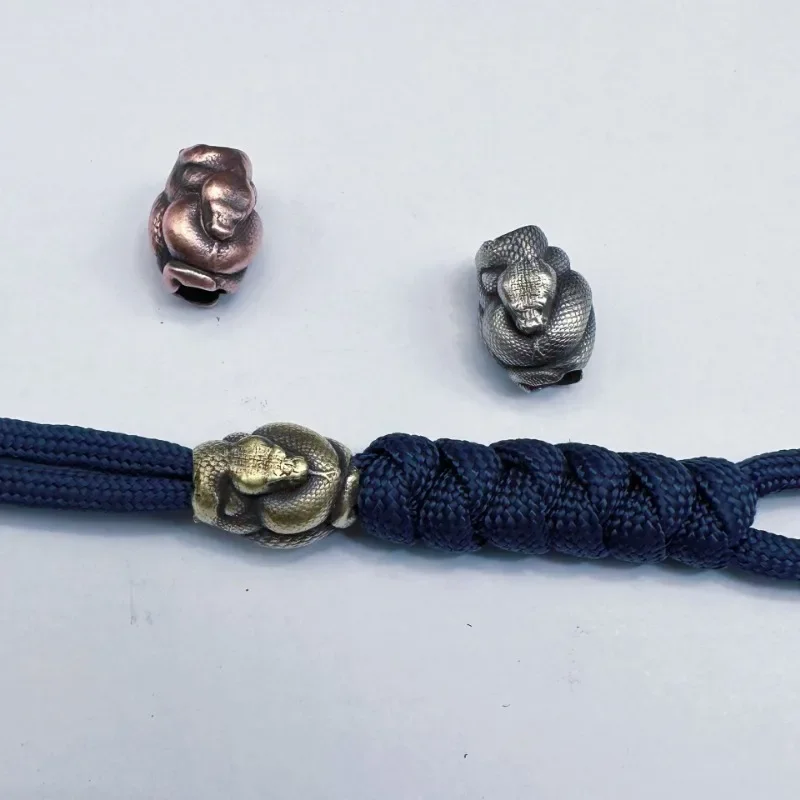 حبات سكين نحاسية ثعبان بيثون ، حبل مظلة خارجي EDC ، حبل منسوج ، أساور باراكورد بانك ، دلايات ، إكسسوارات مجوهرات ، تصنعها بنفسك