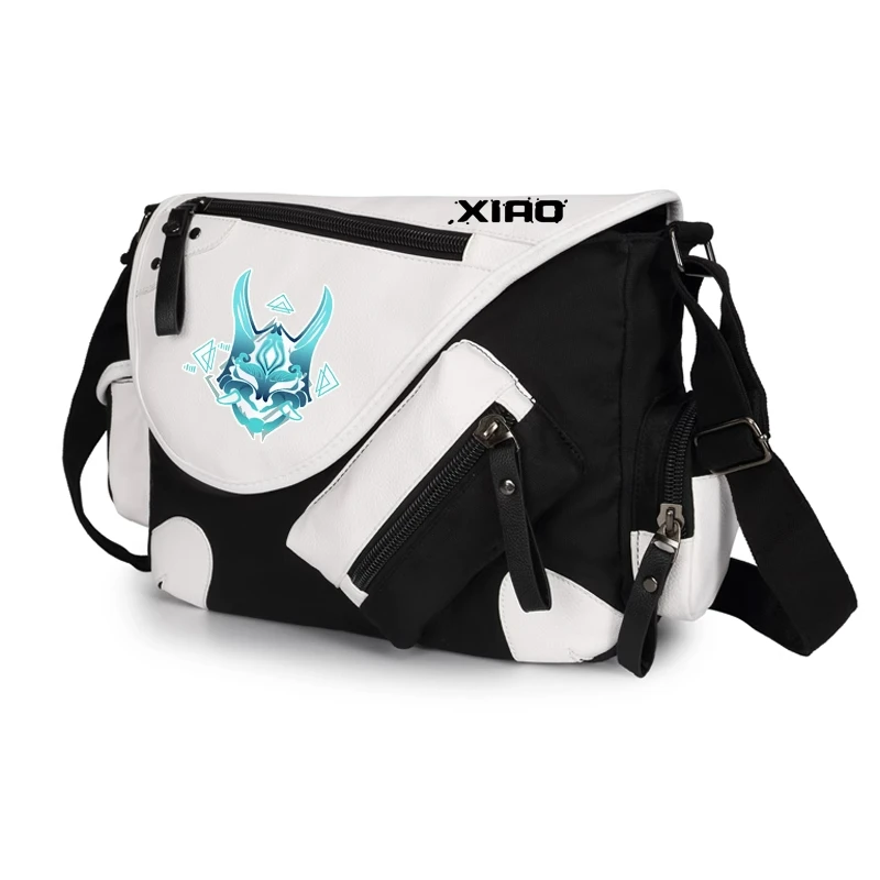 Anime Genshin Impact Canvas Messager Handbag Casual Zipper Shoulder Bag Crossbody Schoolbags Messenger Bag