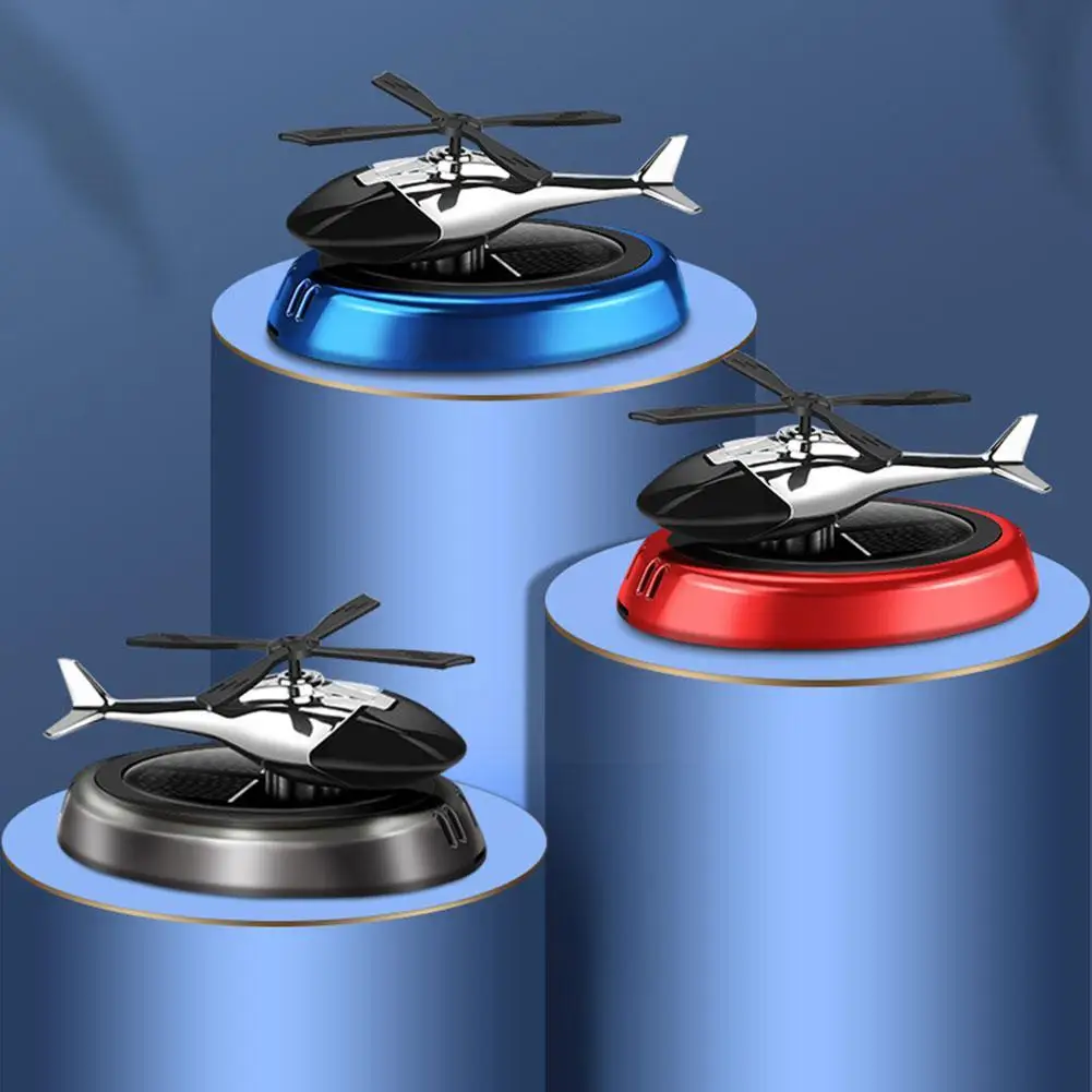 Car Air Freshener Solar Helicopter Modeling Decoration Aromatherapy Car Accessories Propeller Rotating Diffuser Int W2c4